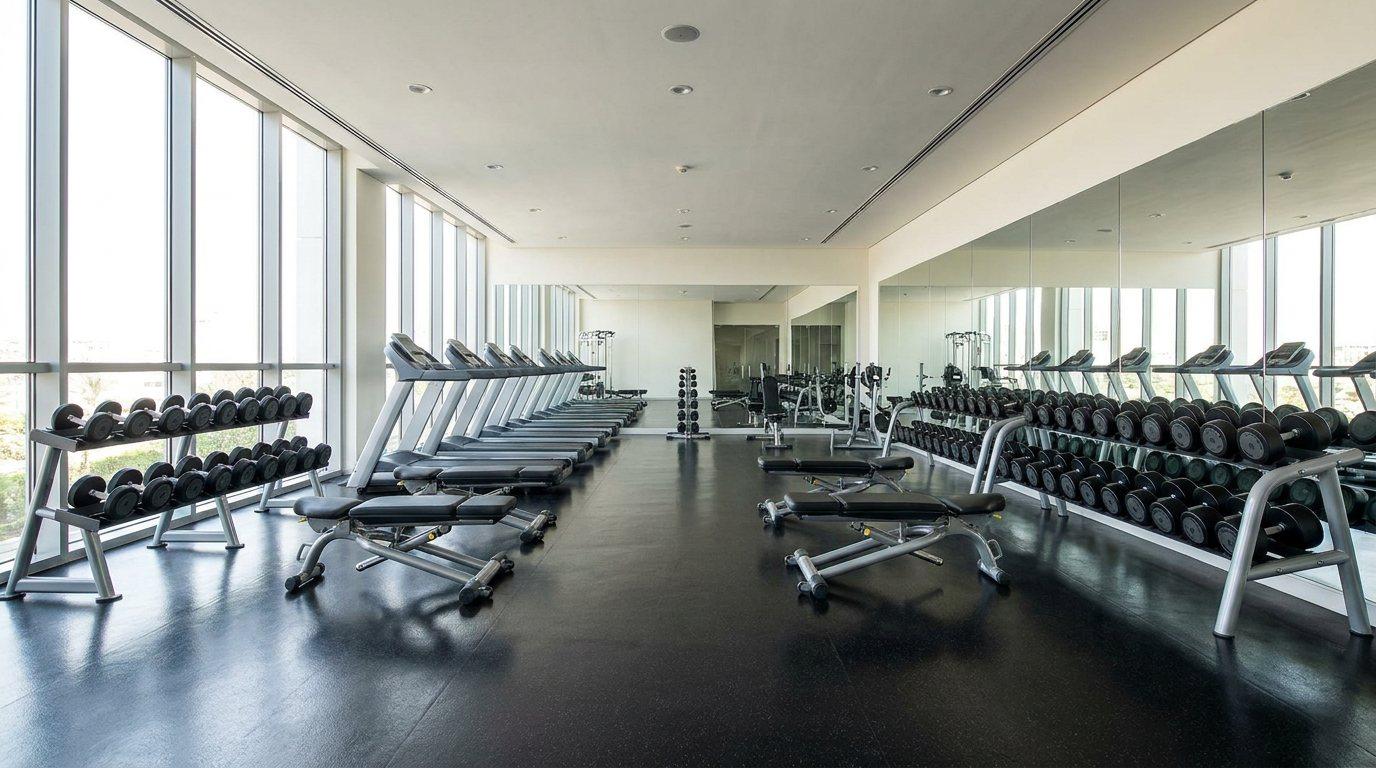 Fitness center after cleaning