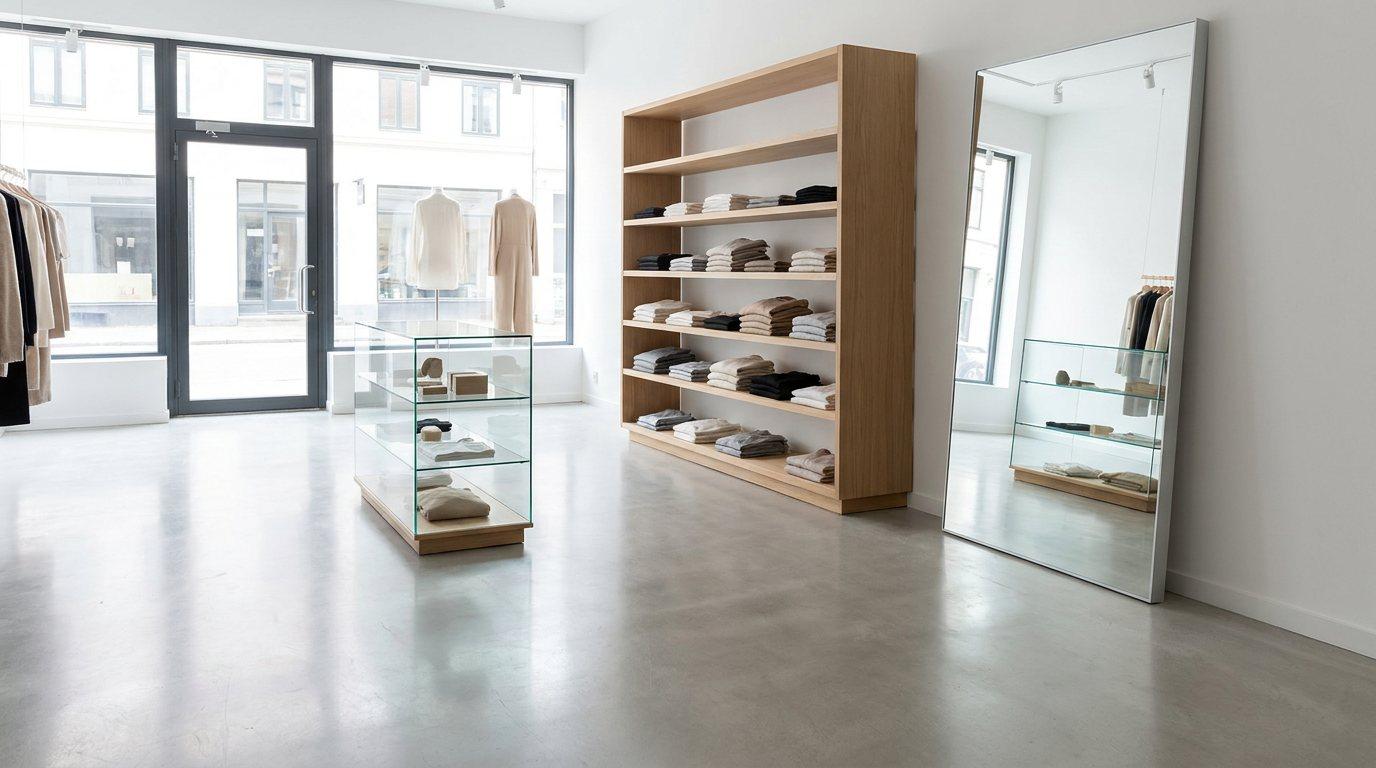 Clothing store after cleaning
